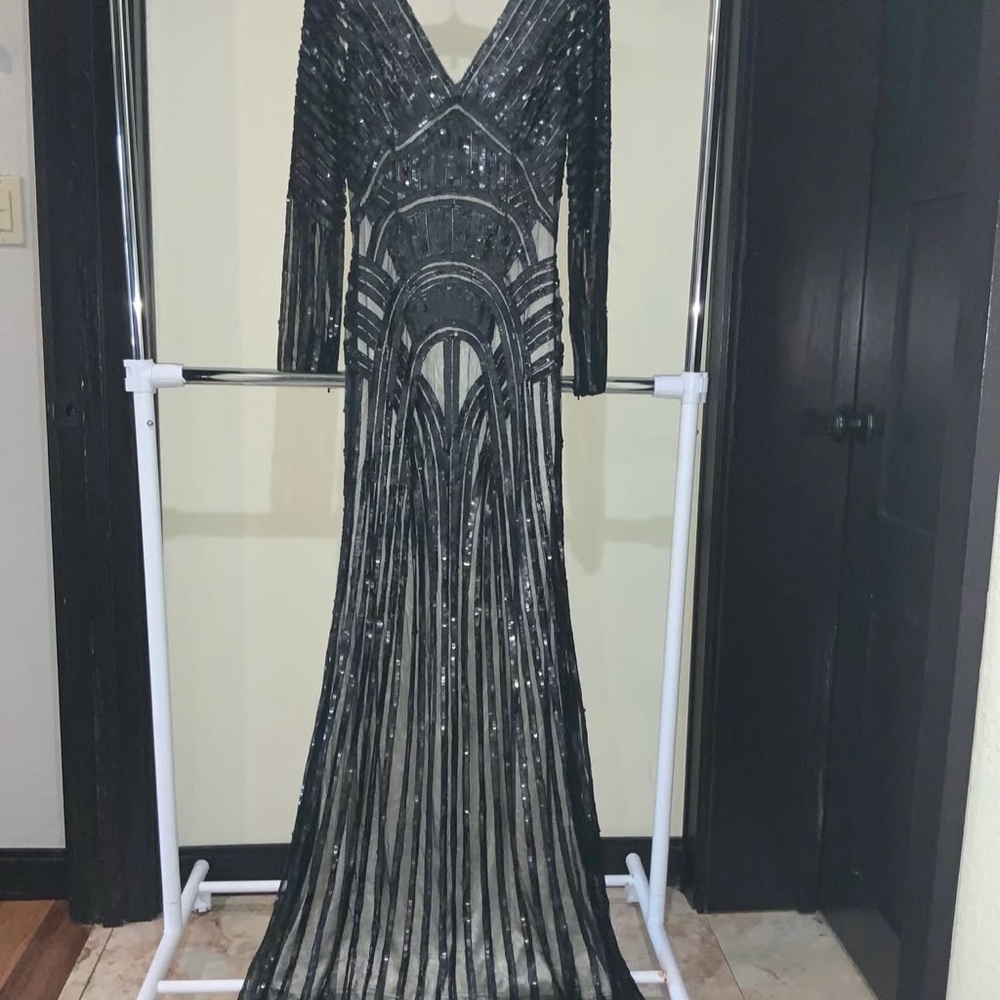 Elegant Black Sequin Gown